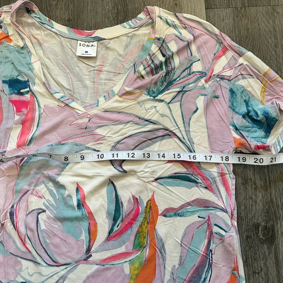 Soma Multicolor Short Sleeved Pajama Top - Picture 3 of 6